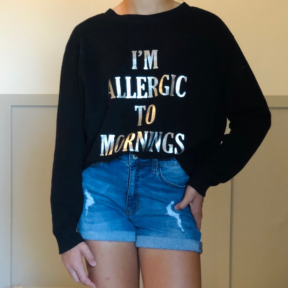 black long sleeve with silver lettering!